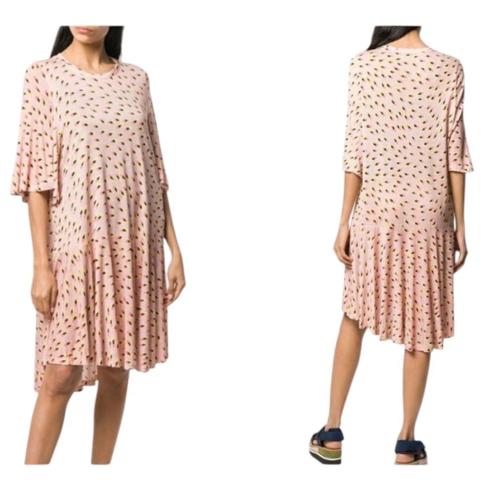 Henrik Vibskov Stream Jersey Dress Frisky Feathers Light Pink Size 4